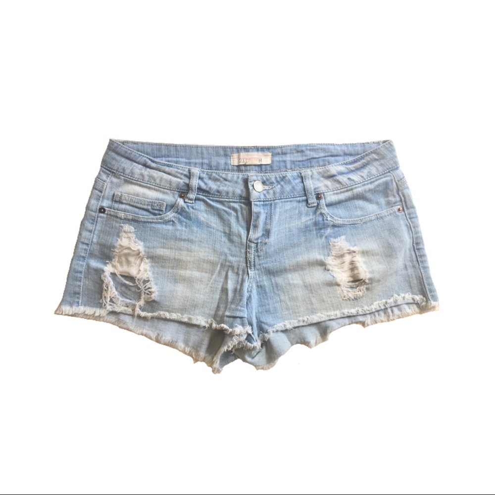 Women’s Distressed Mid-Rise Jean Denim Mini Shorts